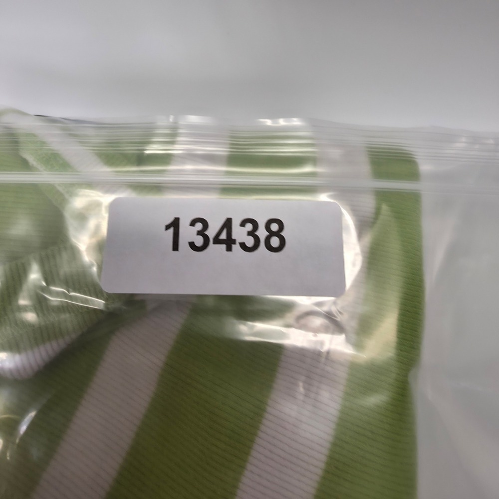 Y2K Hollister Tank Top Women L Green White Striped Knit Ribbed Racerback Stretch - Picture 13 of 14